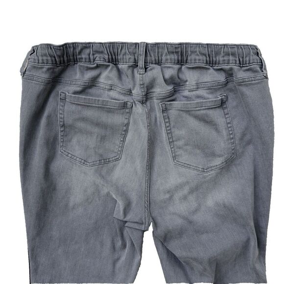 Torrid Pants Sz 2- 18/20 Gray Crop Pull on Boyfriend Jeans Straight Mid-Rise - Picture 5 of 16